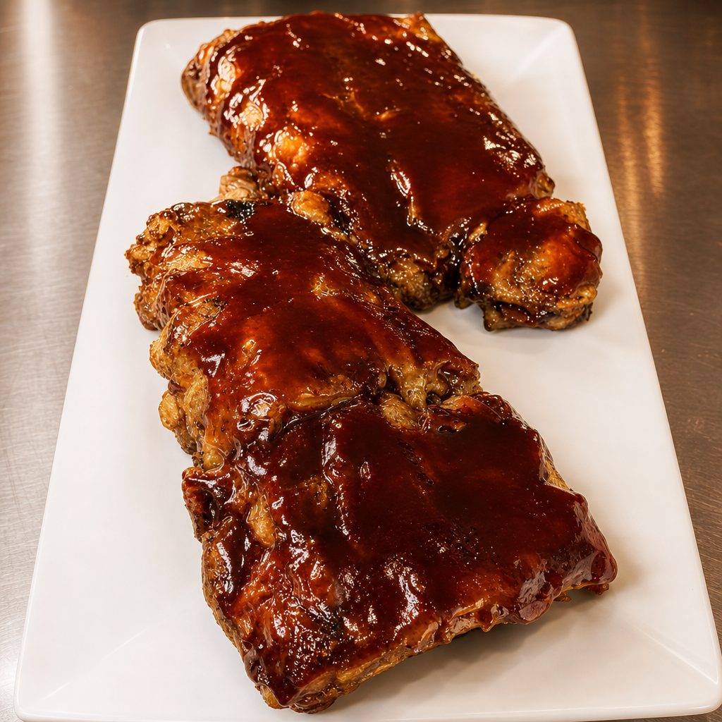 Full Rack Baby Back BBQ Ribs.